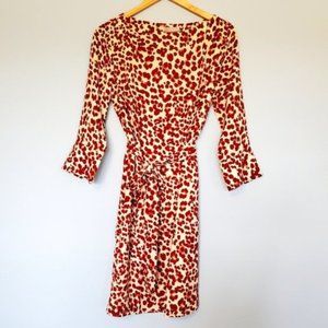 H&M Burgundy & Tan Leopard Dress